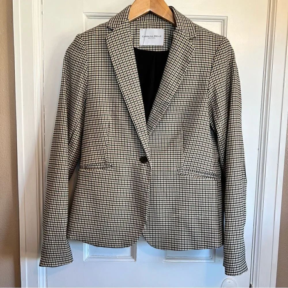 Carolina Belle Montreal Women Blazer Brown Black Classic Jacket